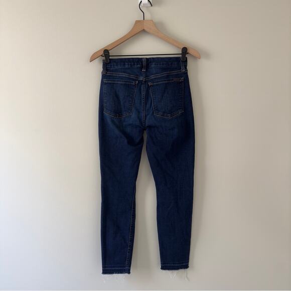 7 For All Mankind Jen7 Ankle Skinny Jeans raw hem dark Wash zip button pockets 4 - Picture 2 of 14